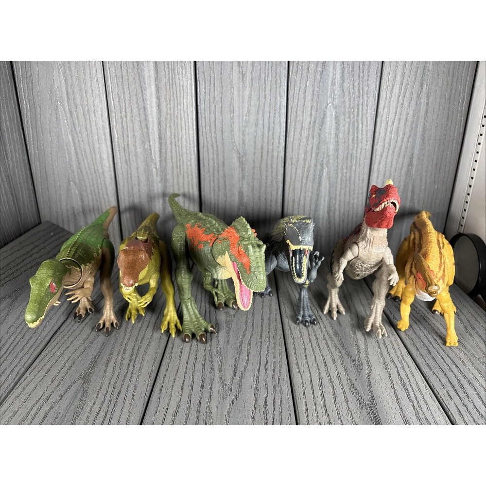 Mattel Jurassic World Dinosaur Action Figure Lot of 6 - Allosaurus Carnotaurus